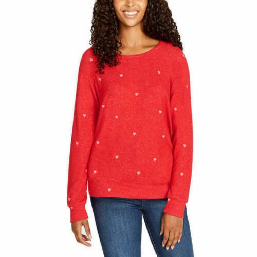 New!!!  Buffalo Ladies' Red Hearts Sweater Shirt